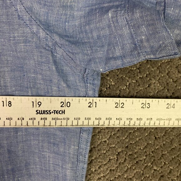 J. CREW Baird McNutt 100% Irish Linen Shirt Men's Small Blue Button Down - Picture 9 of 10